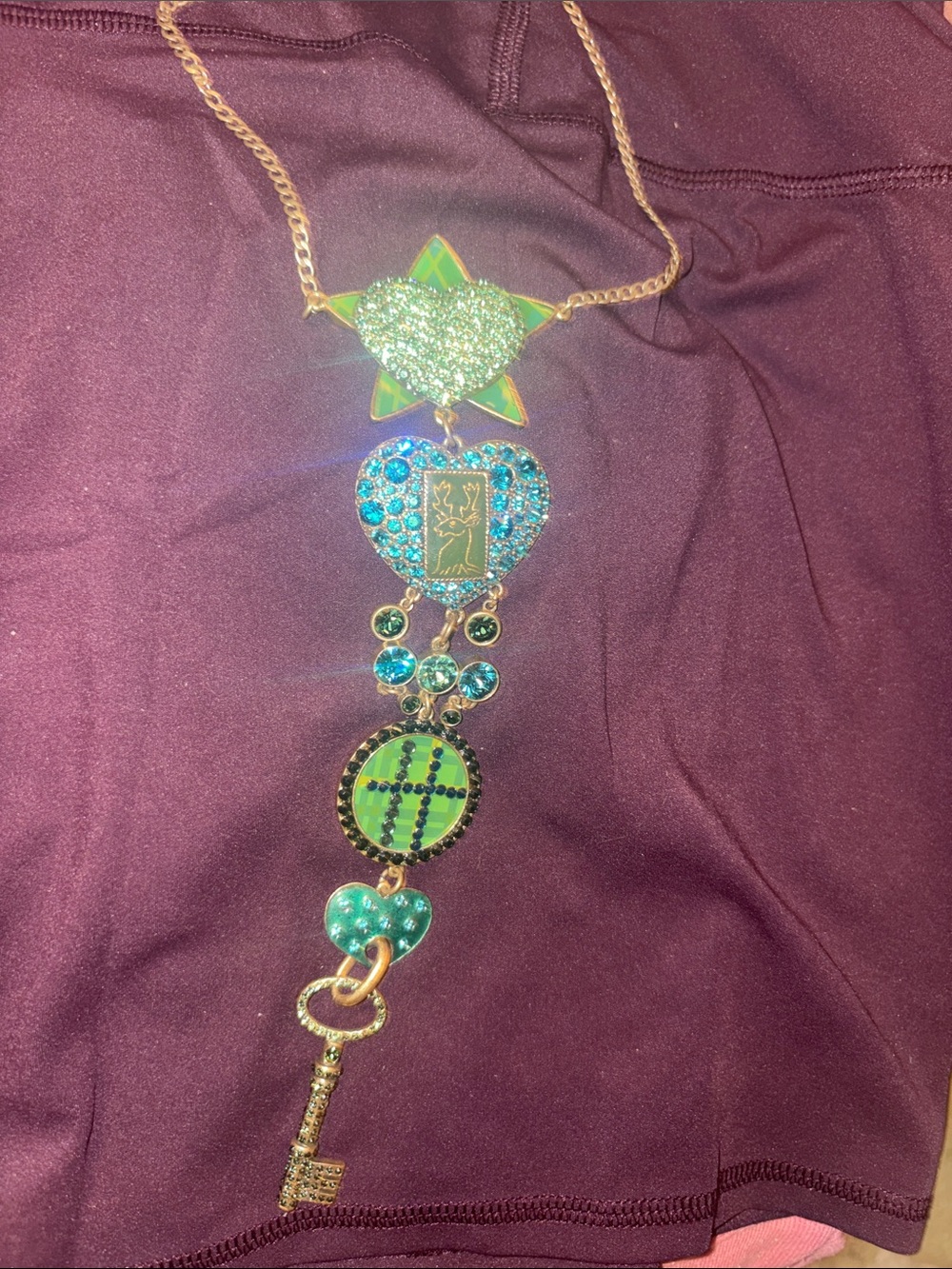 Rare Danish Design Pilgrim HEARTS/Stars etc Necklace Swarovski crystal galore!